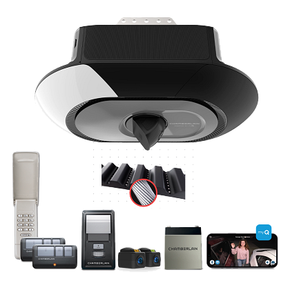 Chamberlain smart garage door opener with remotes and myQ accessories